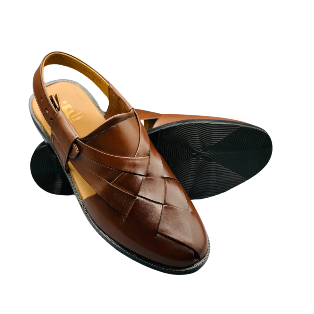 Pure handmade criss cross peshawri chappal FF-07055