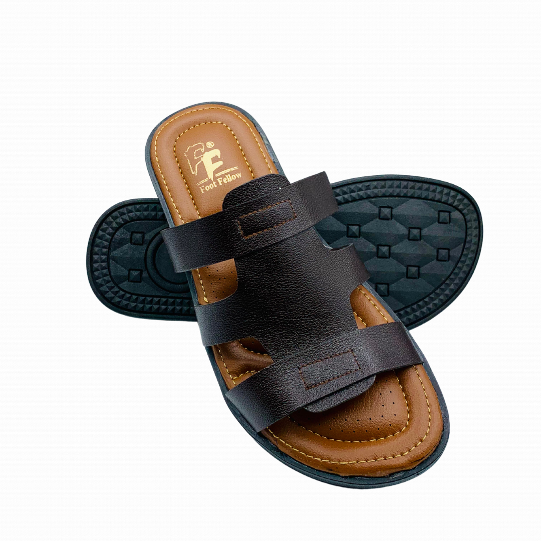 handmade mens brown slipper FF-3067